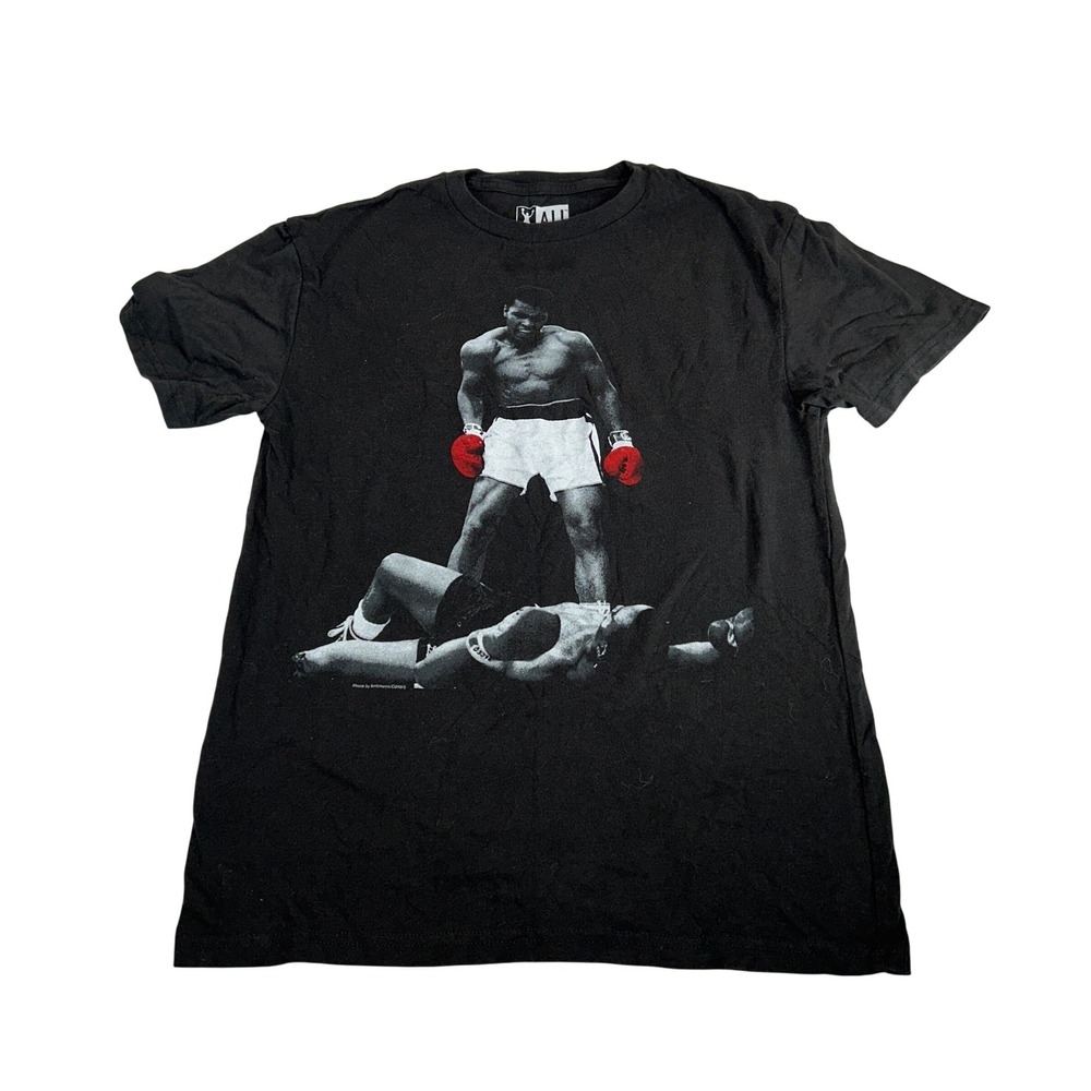Muhammad Ali Sonny Liston Knockout Graphic T-Shirt Black Small 2023